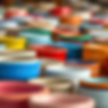 Colorful ceramic surfaces ready for painting