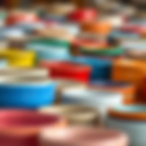 Colorful ceramic surfaces ready for painting