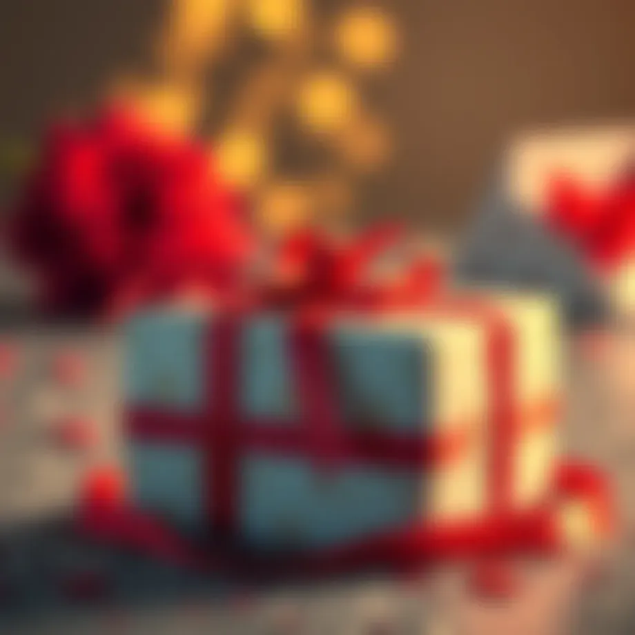 A beautifully wrapped gift box with a ribbon, symbolizing surprise and affection.