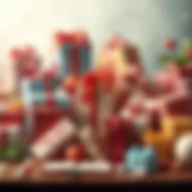 Personalized Gifts Collection A collection of personalized gifts arranged artistically, showcasing creativity.