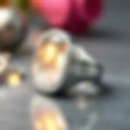 Shining silver ring with a reflective surface