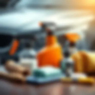 Tools and materials needed for cleaning car headlights