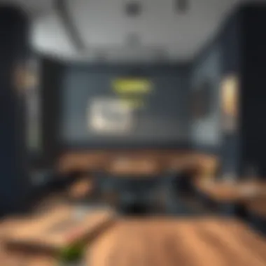 Artistic use of black matte paint in a trendy cafe interior