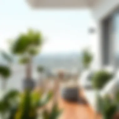 Minimalist Balcony Design Minimalist balcony design featuring elegant furnishings