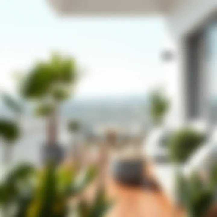 Minimalist Balcony Design Minimalist balcony design featuring elegant furnishings