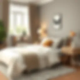 Elegant small bedroom decor showcasing clever space utilization