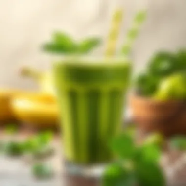 A luscious green smoothie in a glass