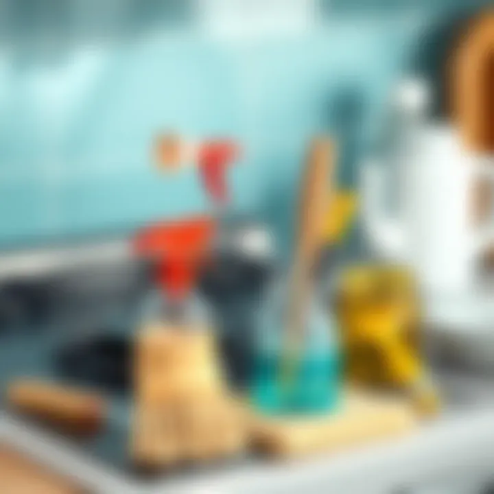 Cleaning supplies and tools for stovetop care