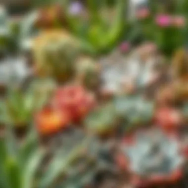 A well-maintained succulent garden highlighting different species.