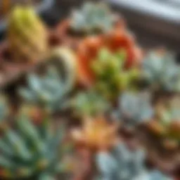 A variety of succulent plants showcasing their unique structures and colors.