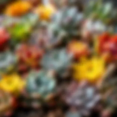 Vibrant array of succulent plants showcasing diverse shapes and colors