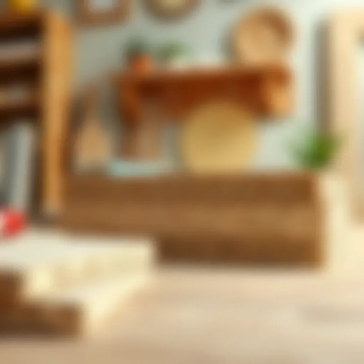 Detailed illustration of particle board applications in furniture making