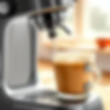 Close-up of milk frother in action