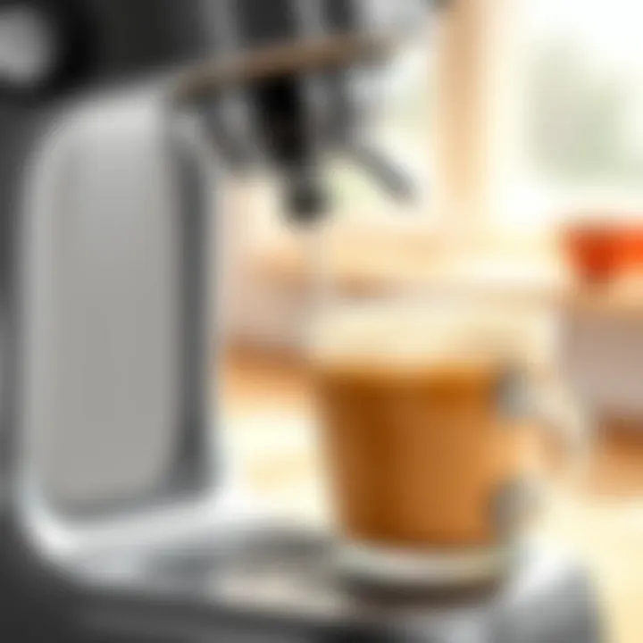 Close-up of milk frother in action