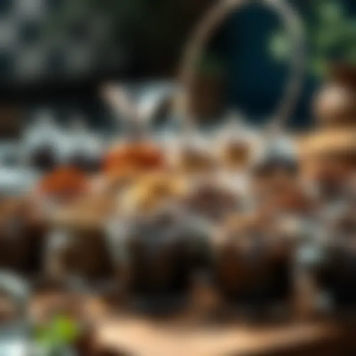 Variety of tea blends displayed for selection