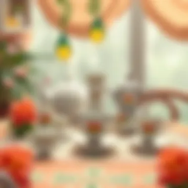 A beautifully arranged tea set on a table