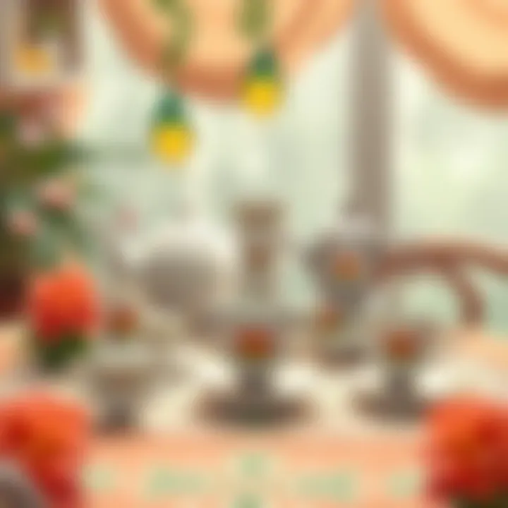 A beautifully arranged tea set on a table