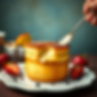 Finished soufflé being enjoyed with a spoon