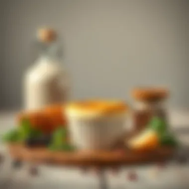 Ingredients for a single-serving soufflé displayed attractively