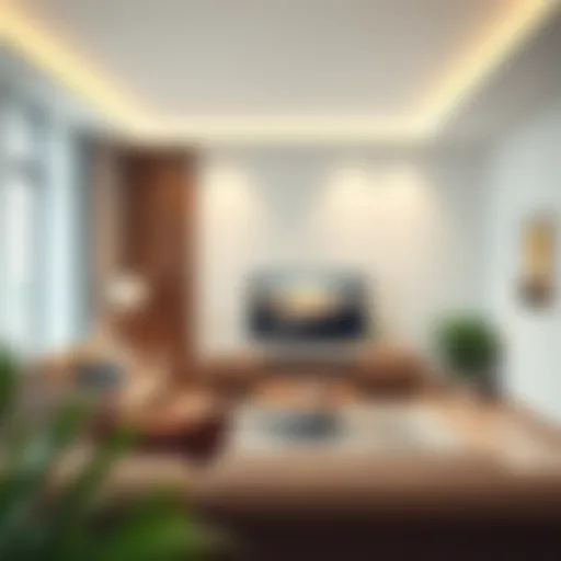 Modern Living Room with Stylish Television Unit Modern television unit integrated into a contemporary living room design