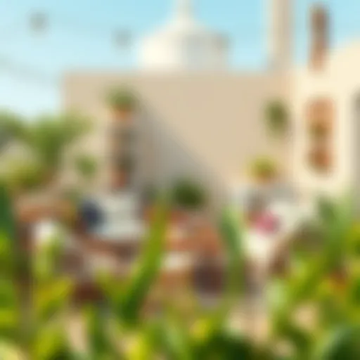 Cozy terrace with vibrant plants and modern furniture