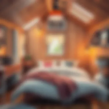Warm and inviting tiny house bedroom design