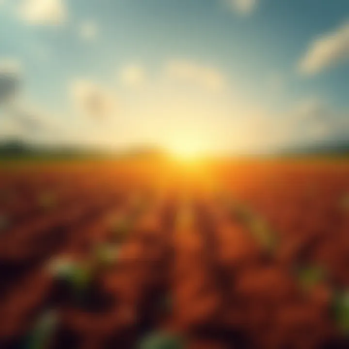 An agricultural field demonstrating the effects of soil color on crop growth
