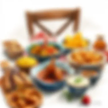 A selection of traditional New Year dishes arranged on a table