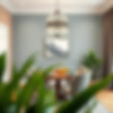 A stylish dining area featuring contemporary wall paints