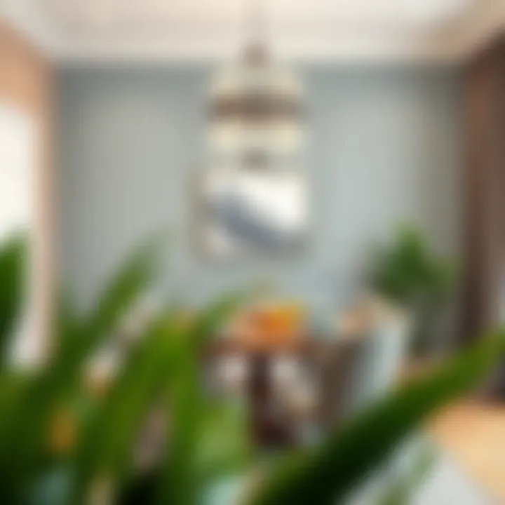 A stylish dining area featuring contemporary wall paints