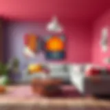 A vibrant living room painted with trending colors