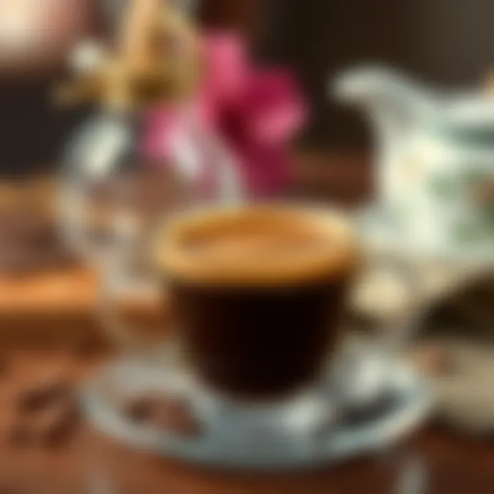 A beautifully served cup of Turkish coffee with delicate foam