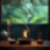 A serene space with incense smoke gently rising