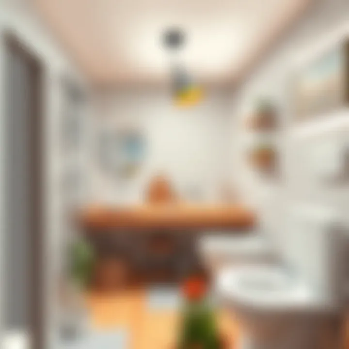 Efficient Layout for Tiny Bathrooms Efficient layout arrangement in a tiny bathroom