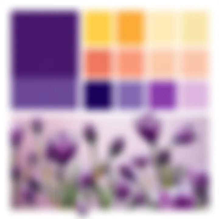 Exploring Shades of Purple A vibrant palette showcasing shades leading to purple