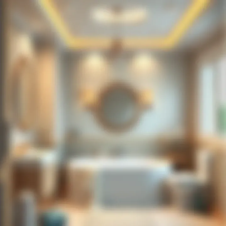 Visual impact of gypsum board in a stylish bathroom