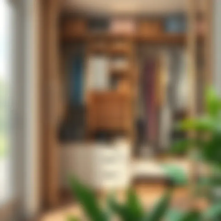 Organized wardrobe showcasing efficient space utilization