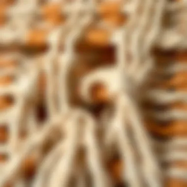 Close-up of unique weaving techniques used in bag making