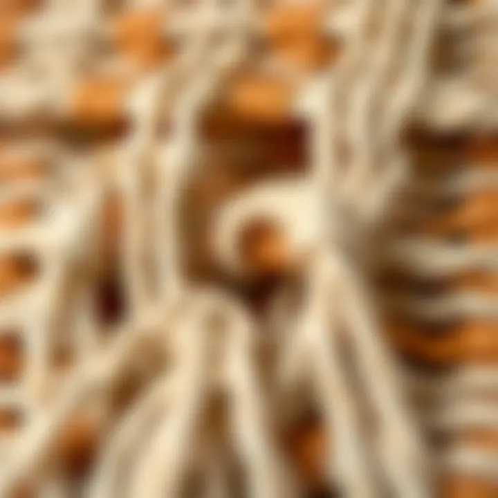 Close-up of unique weaving techniques used in bag making