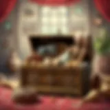 Traditional bridal chest filled with handmade items