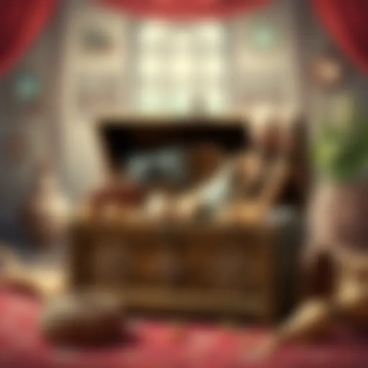 Traditional bridal chest filled with handmade items