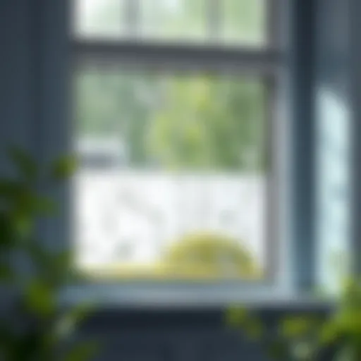 A pristine window after rain cleaning