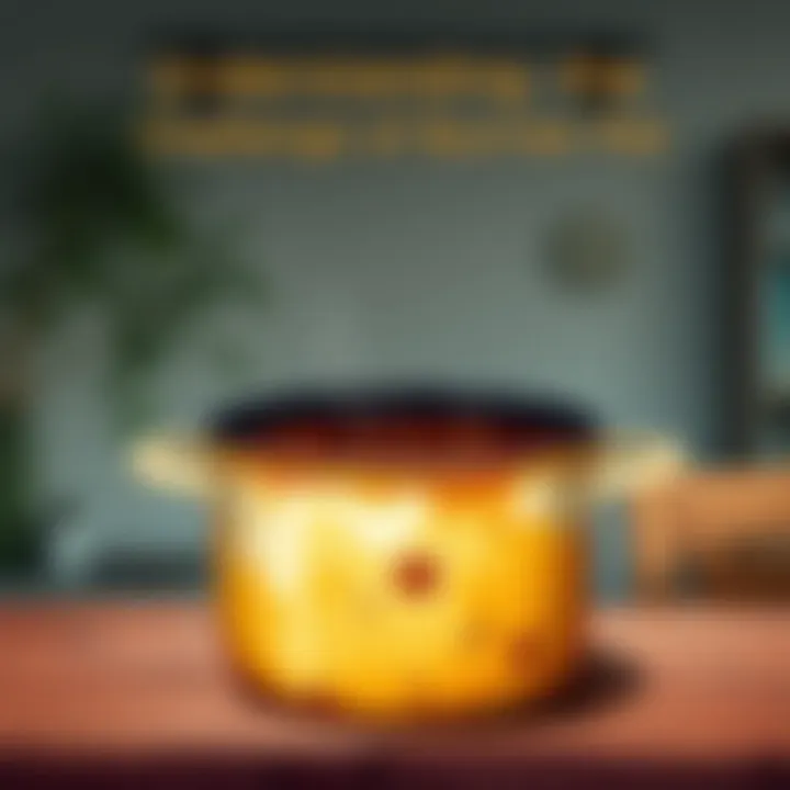 A burnt pot showcasing tough stains on the bottom.