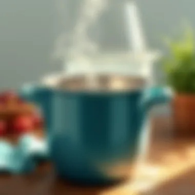 A sparkling clean pot after successful cleaning.