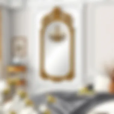 Elegant mirror arrangement in a stylish bedroom