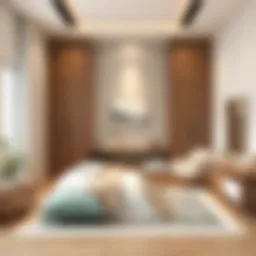 Elegant bedroom layout with minimalist furniture