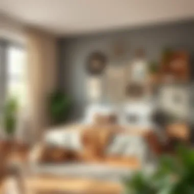 Cozy bedroom ambiance with wall decor