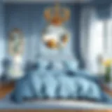 Elegant bedroom with calming blue bedding Elegant bedroom with calming blue bedding