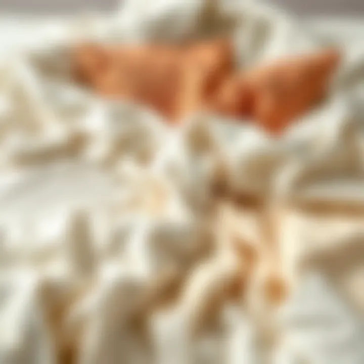 Various bedspread materials arranged to showcase texture differences