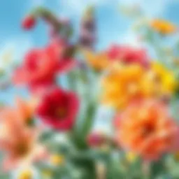 Vibrant flowers blooming in different seasons